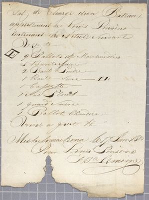 Manifest, batteau, Louis Pincenneau, 17 June 1805