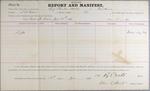 Report and Manifest, Tug Charles West, 30 June 1886