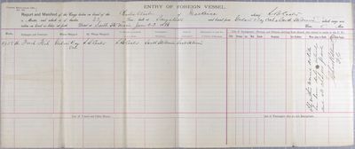 Report and Manifest, Tug Charles West, 23 June 1886