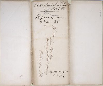 Report of time, 3rd Quarter 1838, Collector, District of Michilimackinac