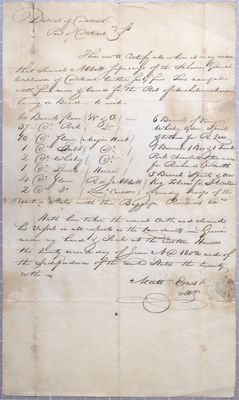 Certificate, Schooner General Wilkinson, 22 June 1802