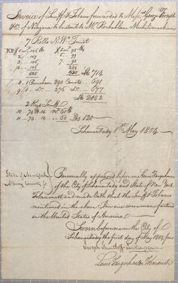 Invoice, Rocheblave, 1 May 1804