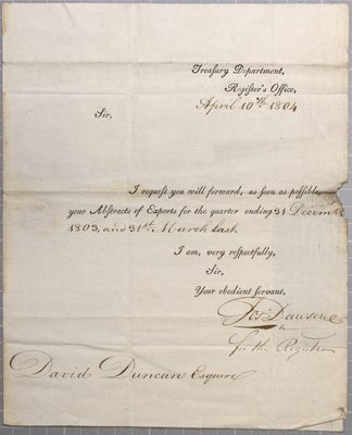 Letter, Dawson to Duncan, 10 April 1804