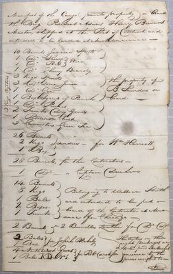 Manifest, brig President Adams, 6 July 1804