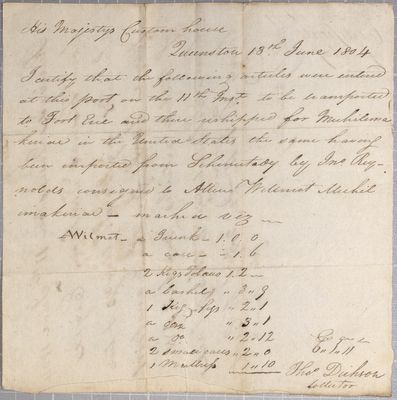 Certificate, Allen Willmot, 13 June 1804