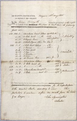 Permit, Schooner Nancy, 16 May 1805