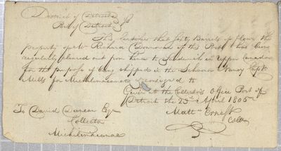 Certificate, Schooner Nancy, 23 April 1805