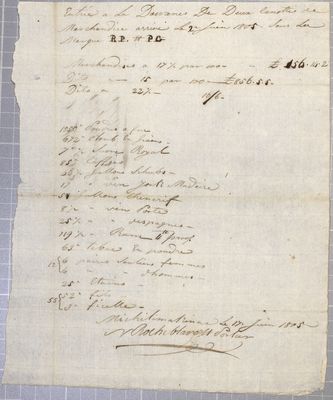 Manifest, 2 canoes, Rocheblave & Portier, 17 June 1805