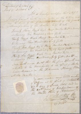 Certificate, Innis & Grant, 27 June 1805