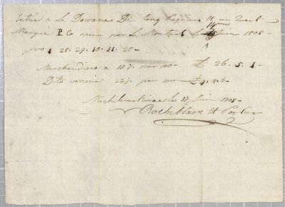 Invoice, Rocheblave & Portier, 17 June 1805