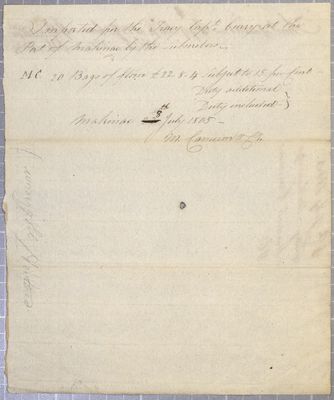 Entry, Tracy, 8 July 1805