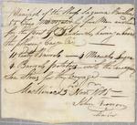 Clearance and Manifest, sloop Saguina, 3 November 1805