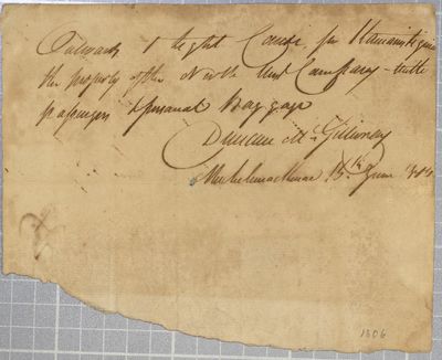 Clearance, light canoe, North West Company, 16 June 1806