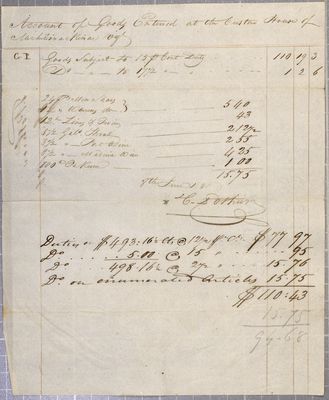 Account, Toussaint Pothier, 8 June 1806