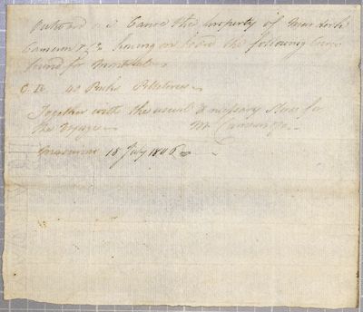 Clearance, canoe, Murdoch Cameron, 18 July 1806