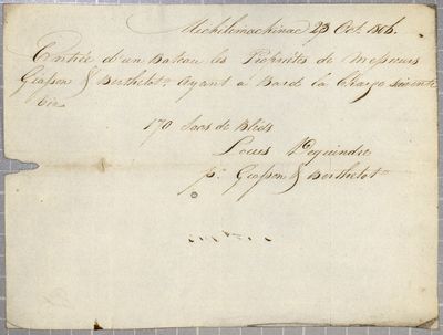 Entry, batteau, Giasson & Berthelot, 23 October 1806