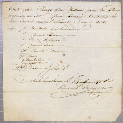 CLearance, batteau, Lacroix & Lemoine, 24 June 1806