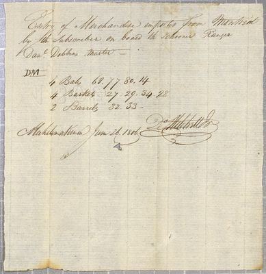 Entry, D. Mitchell, Schooner Ranger, 26 June 1806