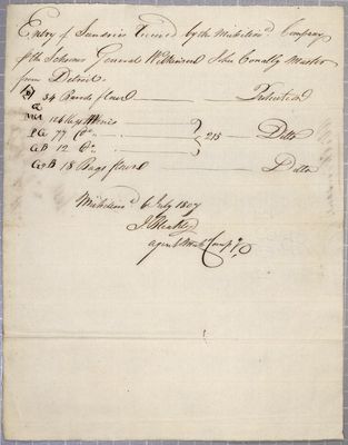 Entry, Michilimackinac Company, Schooner General Wilkinson, 6 July 1807