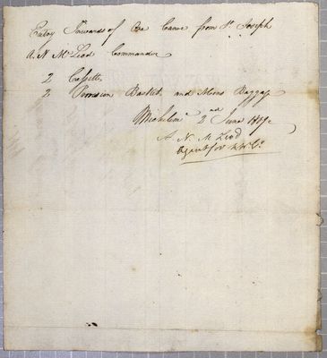 Entry, canoe, North West Company, 2 June 1809