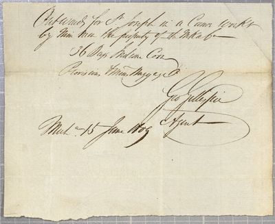 Clearance, canoe, Mackinac Company, 15 June 1809