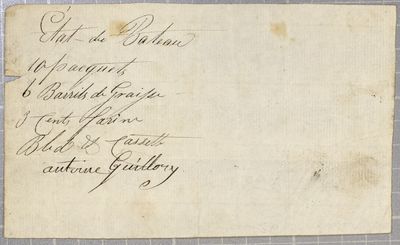 Entry, batteau, Antoine Guillory, 27 June 1809