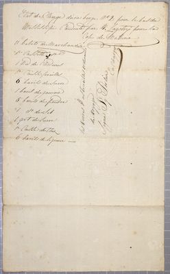 Clearacne, barge, N. Lagotry, 27 July 1809