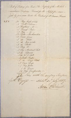 Clearance, boat, Michilimackinac Company, 22 July 1809