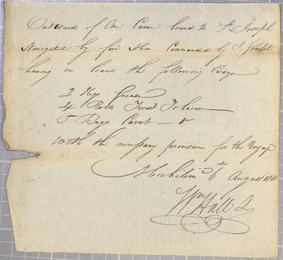 Clearance, three canoes, Michilimackinac Company, 29 July 1811