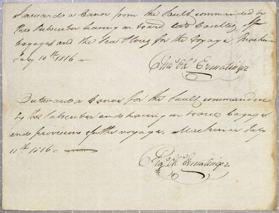 Entry and clearance, canoe, Charles O. Ermatinger, 10 July 1816