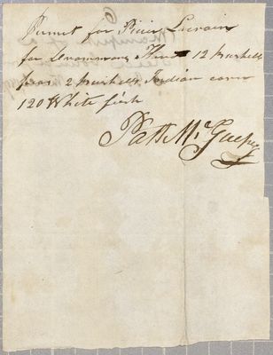 Permit, sled, Pierre Lacrain,  March 1817