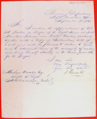 Letter, S. Pleasonton to Abraham Wendell, 28 September 1840