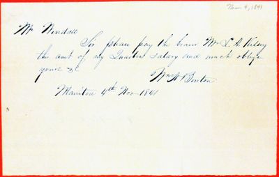 Letter, William A. Burton, Manitou, 4 November 1841