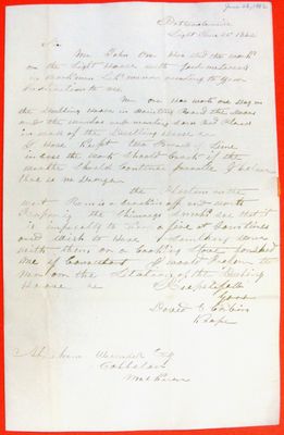 Letter, David E. Corbin to Abraham Wendell, 26 June 1842