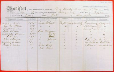 Manifest, brig Rocky Mountain, 27 June 1840