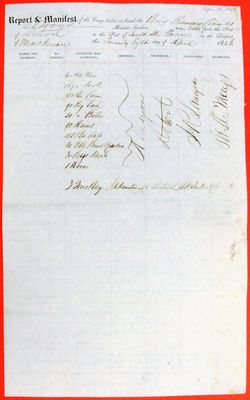 Manifest, brig Ramsay Crooks, 28 April 1846