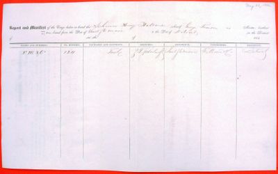 Manifest, schooner Henry Hubbard, 23 May 1846