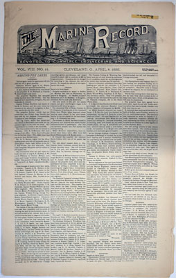 Marine Record (Cleveland, OH), April 8, 1886