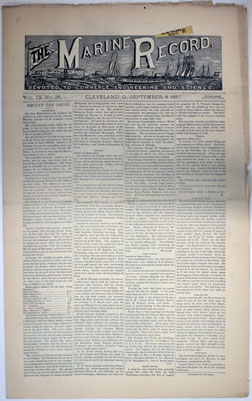 Marine Record (Cleveland, OH), September 8, 1887