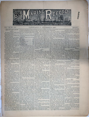 Marine Record (Cleveland, OH), December 8, 1887