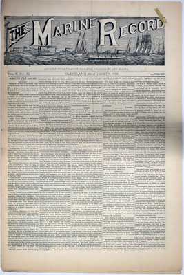 Marine Record (Cleveland, OH), August 9, 1888