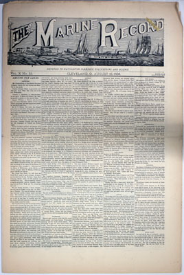 Marine Record (Cleveland, OH), August 16, 1888