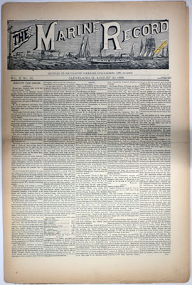 Marine Record (Cleveland, OH), August 30, 1888