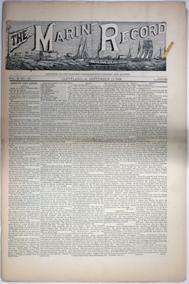 Marine Record (Cleveland, OH), September 13, 1888