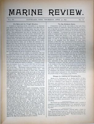 Marine Review (Cleveland, OH), 30 Apr 1891