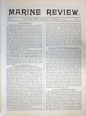 Marine Review (Cleveland, OH), 10 Sep 1891