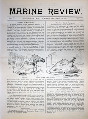 Marine Review (Cleveland, OH), 26 Nov 1891