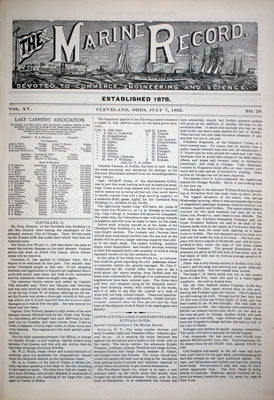 Marine Record (Cleveland, OH), 7 Jul 1892