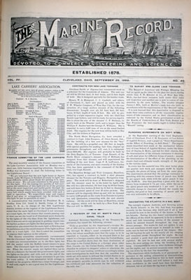 Marine Record (Cleveland, OH), 29 Sep 1892