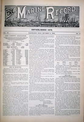 Marine Record (Cleveland, OH), 6 Oct 1892